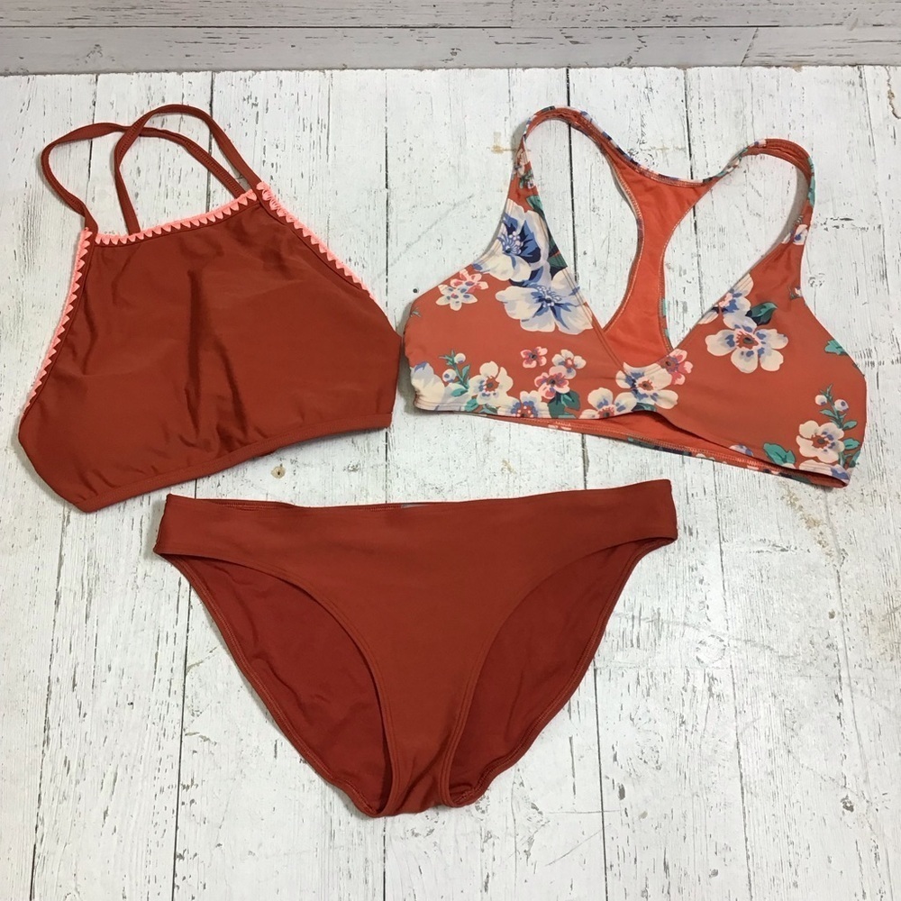 Aerie Tankini Bikini Swimwear Set Lot 2 Tops and 1 Bottom All Size Large​​​​